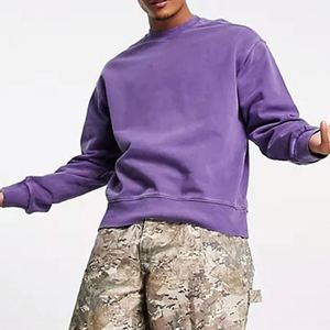 Custom French Terry Streetwear Sudaderas 100% Algodón Sudadera de gran tamaño Fleece Vintage Washed Crew Neck Sudadera - Product Image 2