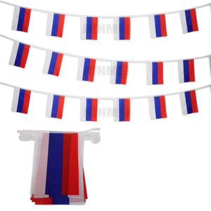Drapeaux de russie de 11x7.8 pouces, décorations d'événements sportifs de Bar, carrés personnalisés de 26 pieds, drapeaux de ficelle de russie, vente en gros - Product Image 1