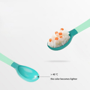 Juego de utensilios para niños pequeños de viaje, <span class=keywords><strong>cuchara</strong></span> y tenedor de destete de bebé de silicona flexible con estuche - Product Image 6
