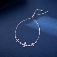 Pulsera de cadena de latón chapada en oro y plata de lujo ligero con flor de circón de ópalo pulsera de eslabones de moda para regalo de joyería elegante