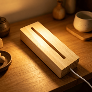 Modern Design LED Wooden Lamp Luminous Acrylic DIY Wooden Base Suitable for Gifts and Weddings Wooden Visual LED Night Light - Product Image 5