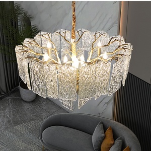 Lámpara de Araña Moderna de Cristal Ovalado para Comedor, Dormitorio o Villa, Estilo Postmoderno, Lujo Ligero, Modelo HM-GG-C-6057 - Product Image 4