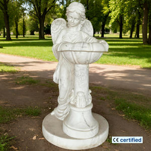 Lavabo personnalisé de statue en marbre d'ange, lavabo en marbre de sculpture en pierre d'ange de jardin pour la décoration de cour de jardin - Product Image 1