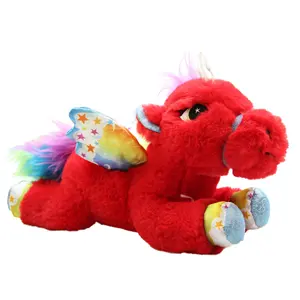 Wildlife Dieren Eenhoorn Pluche Soft Gevulde Rode Pony Speelgoed Voor Kinderen
