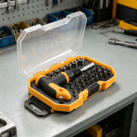 Ensemble d'outils mécaniques en acier pour bricolage domestique, 41 pièces, comprenant des clés à douilles et des outils à main