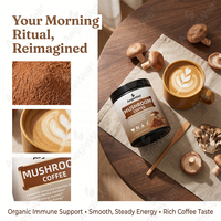 Poudre de café aux champignons Aegelwell, 10 champignons mélangés avec du café instantané Arabica pour la concentration et le soutien de la santé intestinale