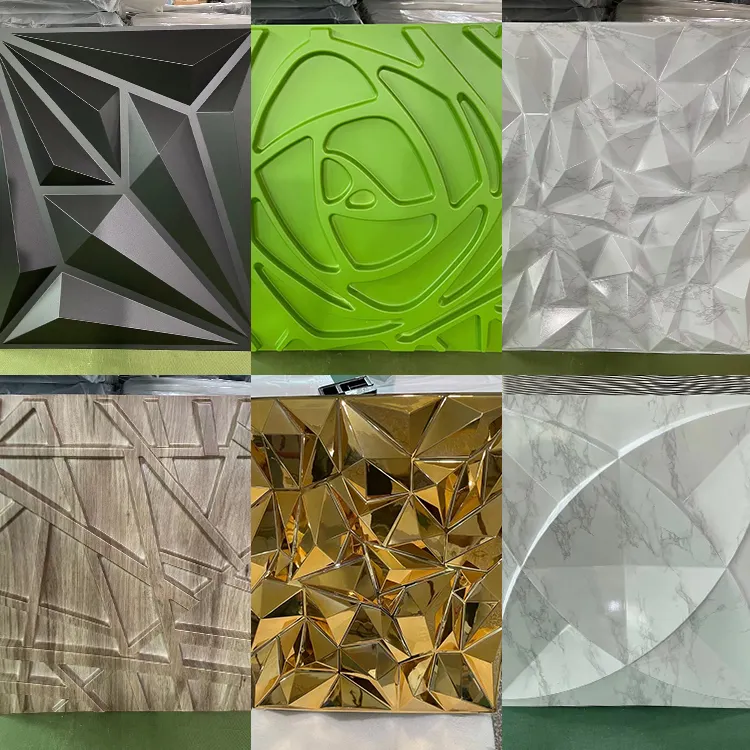 Paneles de pared 3D de Arte Moderno, <span class=keywords><strong>papel</strong></span> tapiz decorativo de azulejos de pvc y plástico termoformado para decoración del hogar