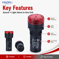 AD22-22MSD Voyant lumineux clignotant LED rouge en plastique de 22 mm avec indice de protection IP54 et entrée AC/DC pour alarme d'équipement industriel