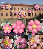 Ballon publicitaire gonflable géant en forme de lotus lumineux personnalisé avec éclairage LED pour la décoration de scène, de fête et d'événements
