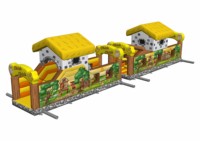 Combiné de parcours d'obstacles gonflable géant et amusant Jeux gonflables pour les fêtes en plein air pour les événements