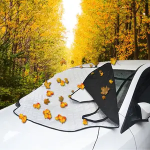 Magnetische Auto Voorruit Cover 4 Lagen Peva Aluminiumfolie Sneeuw Bescherming Zonnescherm Cover