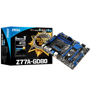 <span class=keywords><strong>Carte</strong></span> mère <span class=keywords><strong>MSI</strong></span> Z77A-GD80 avec prise Intel <span class=keywords><strong>LGA</strong></span> <span class=keywords><strong>1155</strong></span> prend en charge les processeurs Intel Core i7/i5/i3/Pentium/Celeron de 3e génération - Product Image 2