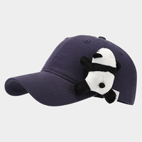 Sombreros personalizados Sombrero de béisbol americano Diseño personalizado con lindo 3D Push Panda Gorras de béisbol de mujer al por mayor