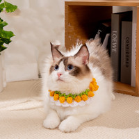 Collier de chat d'Halloween de bavoir de fleur mignon fait à la main, accessoire de cou réglable-bavoir cartoon et à la mode