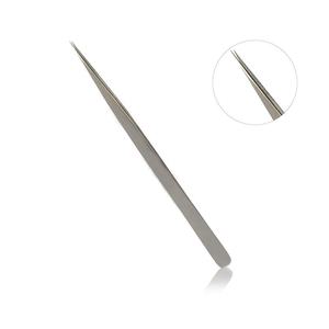 Pinzas profesionales de Extensión de pestañas de acero inoxidable azul Aislamiento curvo de punta de fibra con pestañas de volumen de arranque de 45 y 90 grados - Product Image 1