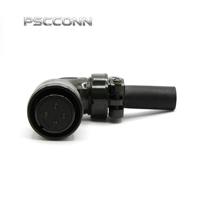 Connecteur circulaire industriel PSCCONN MS 5015 Série MS3108B 20-4S, prise d'alimentation filetée femelle à angle droit, 4 broches