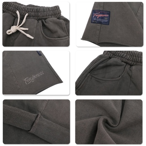 Shorts de basket-ball brodés personnalisés pour hommes, en gros, avec logo, pour la plage, ODM/OEM, poids lourd - Product Image 3
