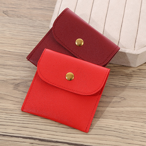 Bolsa Pequeña Personalizada de Cuero Sintético con Cierre de Botón Metálico para Joyería, Tarjetas de Visita, Tarjetas de Crédito, Sobres y Embalaje - Product Image 1