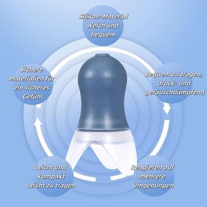 Tapones de silicona reutilizables profesionales para protección auditiva en aviación, para hombres y mujeres, reducen el estrés, el tinnitus y las dolencias de oído en aviones. - Product Image 3