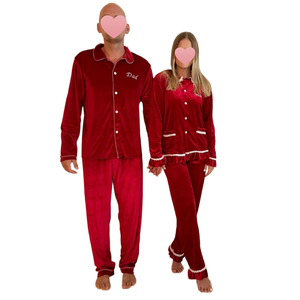 RTS pijamas <span class=keywords><strong>de</strong></span> terciopelo rojo familia a juego pjs mujeres y hombres ropa bebé niño y niña pijamas <span class=keywords><strong>de</strong></span> <span class=keywords><strong>Navidad</strong></span> - Product Image 1