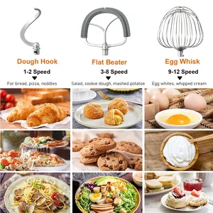 Máy trộn bột hành tinh 10L, máy trộn thức ăn 10L để nướng bánh pizza, máy trộn bánh đứng nặng - Product Image 2