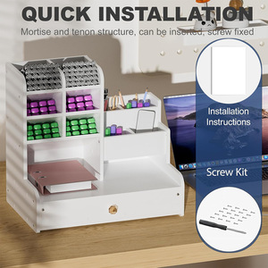 Office Organizer File Holder 3 Tier Desktop Storage Box With <b>Drawers</b> Multipurpose Document Rack Simple Design - Product Image 4