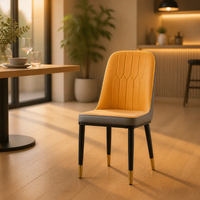 Chaise de salle à manger rembourrée certifiée BIFMA X5.4 en similicuir, vente en gros directe d'usine pour hôtels et restaurants