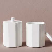 Pot à bougie en céramique de luxe CH blanc mat avec logo personnalisé couvercle en métal vide conteneur de bougie en vrac pour la décoration de la maison en gros
