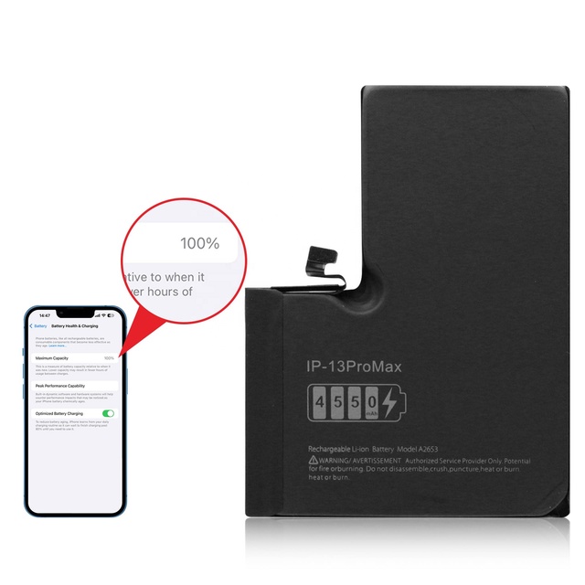 Wholesale High Capacity Mobile Phone Battery for iPhone 13 Pro Max 0 Cycle Rechargeable Replacement Phone Battery