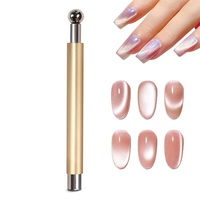 Baguette magnétique à double tête avec perles rondes pour ongles pour créer des effets de vernis en gel pour les yeux de chat, outil de manucure pour salon ou maison NAM005