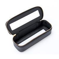 Étui à pinceaux de maquillage professionnel personnalisé KONCAI en cuir PU avec fenêtre transparente, anti-poussière, pour les voyages