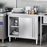 Meja Kerja Modern Kabinet Stainless Steel Murah Meja Dapur Kabinet 1600*600*800mm Restoran Cepat Saji Dapur Snack MOQ Rendah
