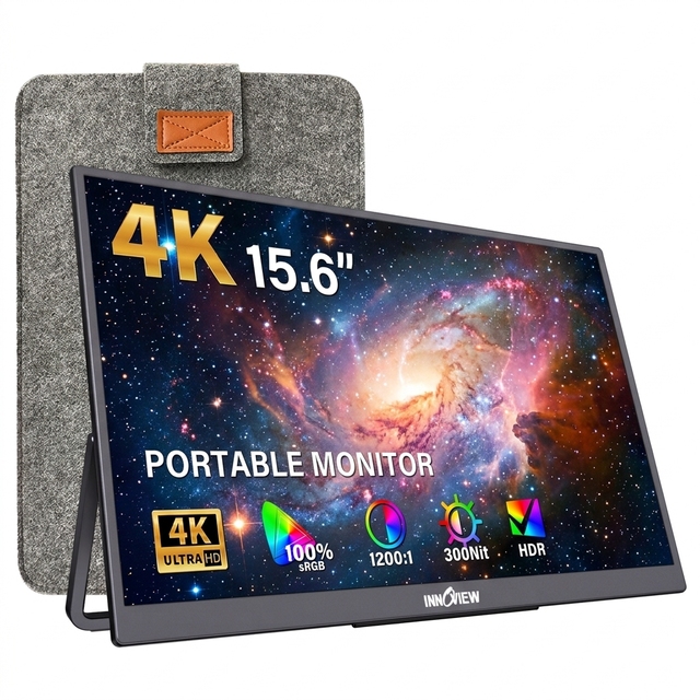 15.6 Inch 4K UHD 3840X2160 Portable Monitor HDR FreeSync 100 SRGB Matte Screen With Protective Travel Carry Sleeve