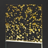 Feuille acrylique transparente PMMA personnalisée de 3 mm à 18 mm avec paillettes et feuille d'or et d'argent