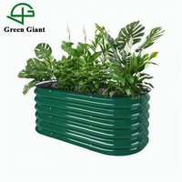 Vente en gros 17 "de haut 2N1 kits de lit de jardin surélevé galvanisé jardinière extérieure pour légumes fleurs herbes
