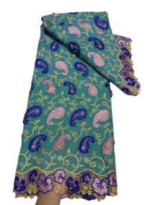Tissu en maille Dobby 100 % polyester, doux, respirant, transparent, avec motif floral 3D uni, en stock, pour robes féminines - Product Image 2