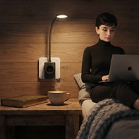 Lampe de lecture LED à prise européenne, lampe de chevet intelligente portable, CCT réglable, gradation tactile progressive, veilleuse pour chambre d'hôtel
