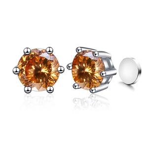 Boucles d'oreilles clous unisexes Hip Hop en moissanite 1 carat, argent sterling 925, certifiées VVS1 GRA, testées positivement au testeur de diamant, bijoux classiques à 6 griffes - Product Image 4