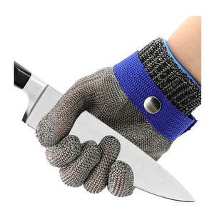 Usine de gants en <span class=keywords><strong>maille</strong></span> métallique Ouverture d'huître personnalisée Coupe de viande Travail de boucher Gants de sécurité en fil d'acier inoxydable - Product Image 6
