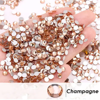 Non-Hotfix 3D Rond Transparent Strass Multi-Usage Fantaisie Alliage Métallique pour Robe De Danse et Ongles Strass Applique