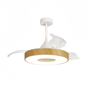 <b>Modern</b> White LED 6-Speed <b>Ceiling</b> Fan 3 Blades DC Motor Remote Control Dimmable Warm <b>Light</b> Plastic Ring Flush Mount Living Room - Product Image 1