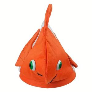 Chapeau artistique amusant en forme de poisson-clown avec broderie, mignon dessin animé, unisexe pour adultes et enfants, accessoire photo pour spectacle en aquarium - Product Image 4