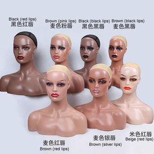 Tête de Mannequin Réaliste Alileader Buste Semi-Corps Femme Afro-Américaine, Logo Personnalisé, 1 Pièce, Support de Perruque en Plastique, Magasin de Perruques - Product Image 4