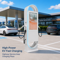 Chargeur EV commercial 44 kW 400 V CA avec affichage publicitaire Type 2 EVSE, OCPP, carte RFID, nouveau modèle sur pied