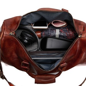 Bolsa de Viaje de Cuero Genuino para Hombre, Estilo Vintage, de Gran Capacidad, Multifuncional, Tipo Bandolera, para Gimnasio y Fitness - Product Image 3