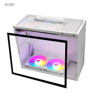 MANMU OEM Portable Mini ITX Desktop Mid Tower Computer Case Blanc Transparent CPU Gaming Cabinet avec Fan MicroATX Style