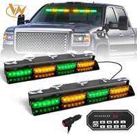 Barre lumineuse de signalisation de danger clignotante à 48 LED pour pare-brise intérieur de camions et véhicules, ambre vert