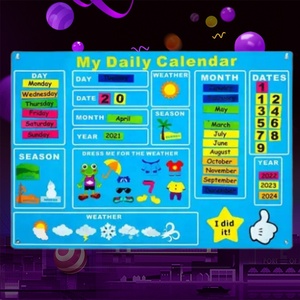 Kit Fai-da-Te per Bambini Konig, Gioco Educativo in Feltro, <span class=keywords><strong>Giochi</strong></span> Montessori, Busy Board, Il Mio Calendario Quotidiano 104*75cm - Product Image 2