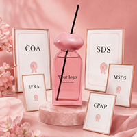 Diffuseur de parfum en verre sphérique rose personnalisé 50 ml, parfum de rose, conteneur d'arôme, emballage à marque privée pour les marques de décoration intérieure