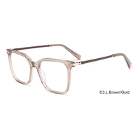 Haute qualité grand cadre acétate lunettes mode couleur forme carré temples conception couleur contraste correspondant